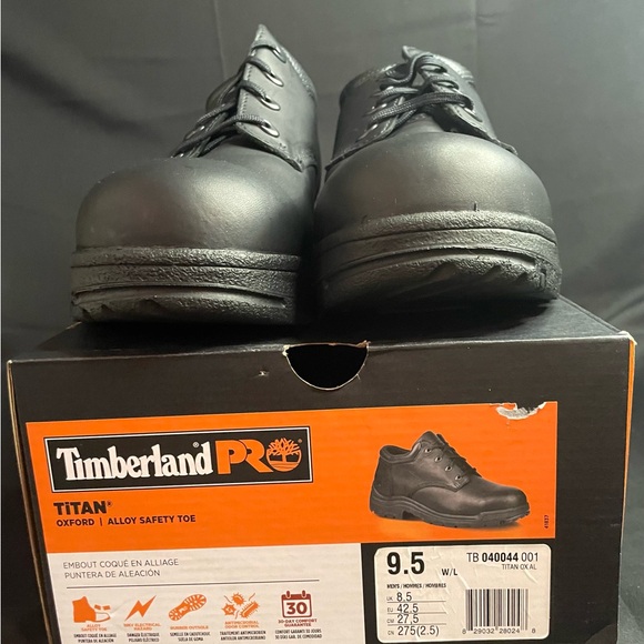 Timberland Pro Titan Oxford Alloy Safety Toe Black Men\'s Size 9.5 Work NEW main image 6